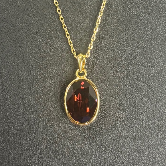 GOLD GARNET NECKLACE - Picture 2 of 3